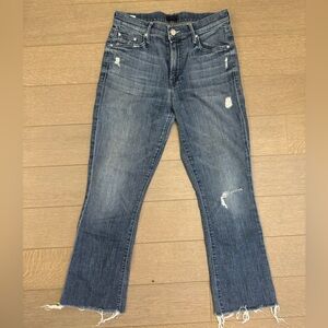 Mother The Insider Crop Fray Homebound Distressed Jean